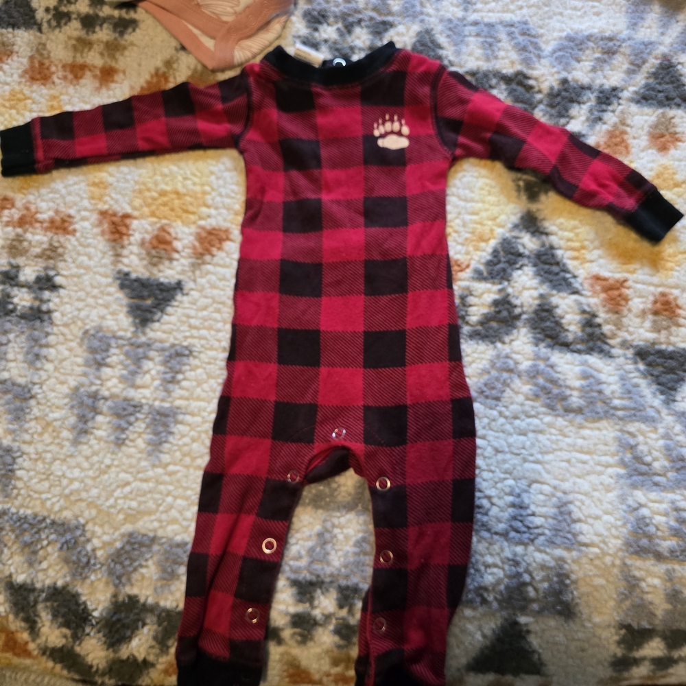 Cozy Plaid Kids Footie Pajamas